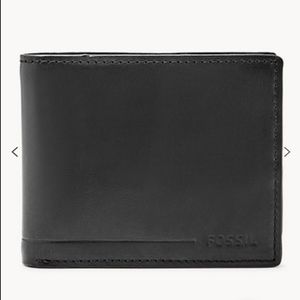 Fossil men's black leather wallet